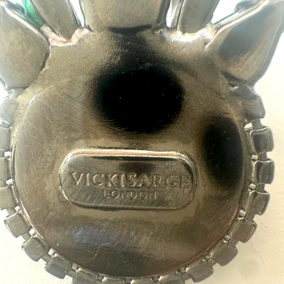 VICKY SARGE Maroon, Green, and Grey Gem and Snakeskin Earrings - Picture 6 of 11